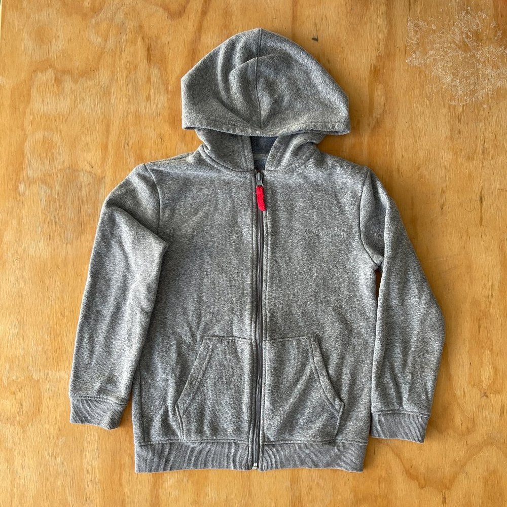🌟 Cat & Jack Boys' Heather Grey Zip Hoodie - Size 6/7 (Runs Big) 🌟
